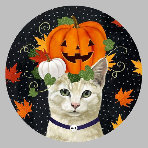 Halloween Pets Collection C White Modern Wood Framed Art Print by Borges, Victoria