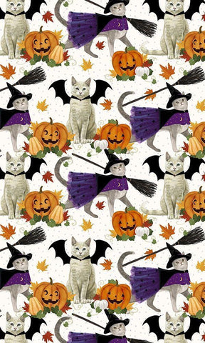 Halloween Pets Collection E White Modern Wood Framed Art Print with Double Matting by Borges, Victoria