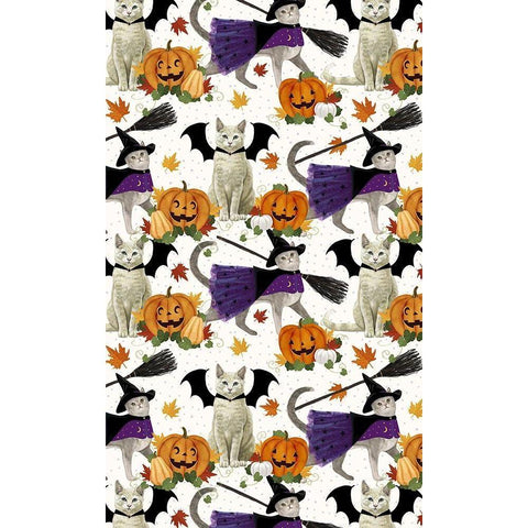Halloween Pets Collection E White Modern Wood Framed Art Print by Borges, Victoria