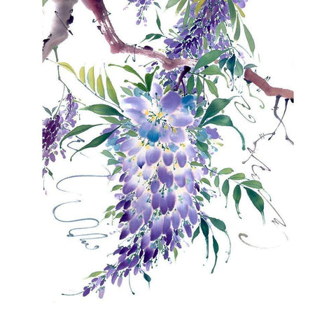 Wisteria Garden II Gold Ornate Wood Framed Art Print with Double Matting by Parker, Nan Rae