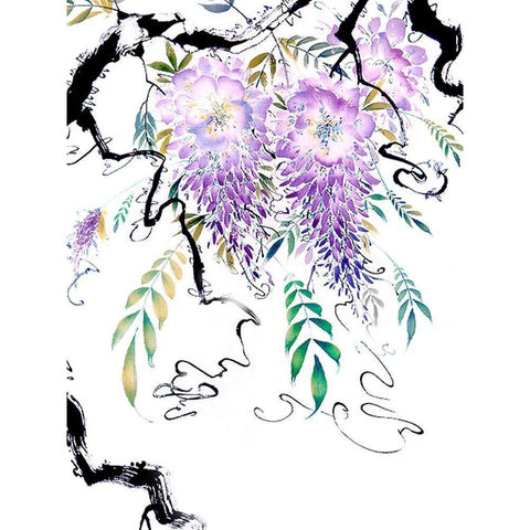 Wisteria Garden III Black Modern Wood Framed Art Print by Parker, Nan Rae