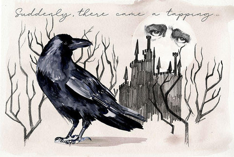 Nevermore Collection A Black Ornate Wood Framed Art Print with Double Matting by Parker, Jennifer Paxton