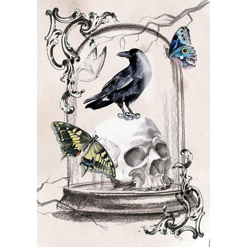 Nevermore Collection B Black Modern Wood Framed Art Print with Double Matting by Parker, Jennifer Paxton