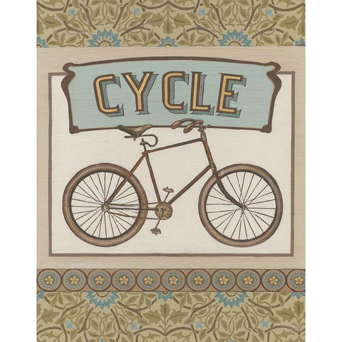 Cycle Black Modern Wood Framed Art Print with Double Matting by Vess, June Erica