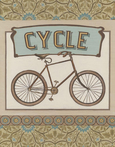 Cycle Black Ornate Wood Framed Art Print with Double Matting by Vess, June Erica