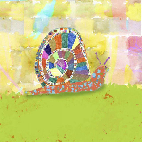 Snail Trail White Modern Wood Framed Art Print with Double Matting by Blixt, Ingrid