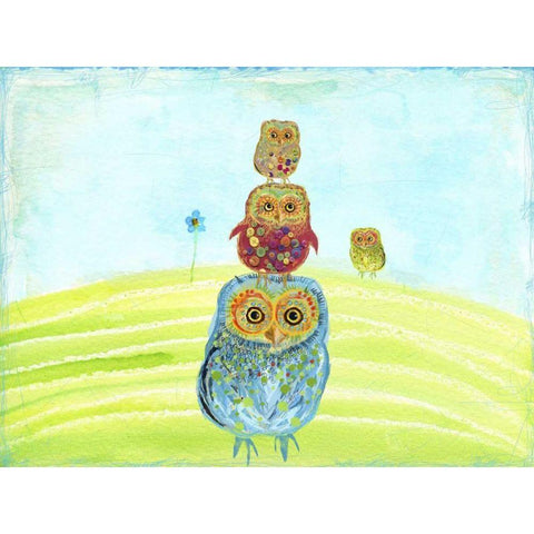 Owl Totem Gold Ornate Wood Framed Art Print with Double Matting by Blixt, Ingrid