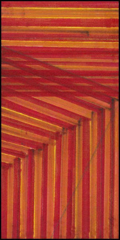 Line Study Orange White Modern Wood Framed Art Print with Double Matting by McMullen, Charles