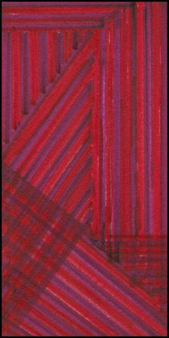 Line Study Red Black Ornate Wood Framed Art Print with Double Matting by McMullen, Charles