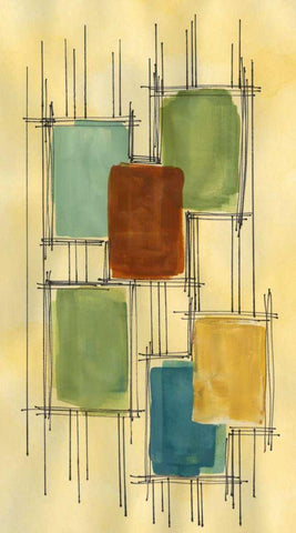 City Windows I White Modern Wood Framed Art Print with Double Matting by McMullen, Charles