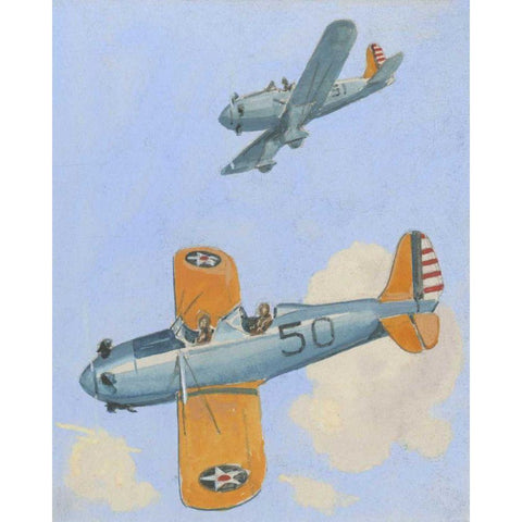 Army Trainer II White Modern Wood Framed Art Print by Unknown