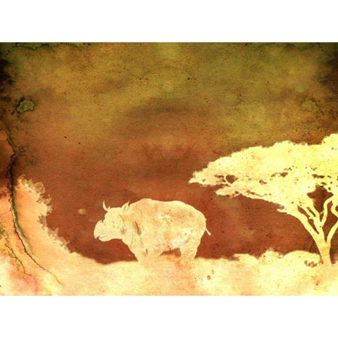 Safari Sunrise II Black Modern Wood Framed Art Print by Ilosky, Pam