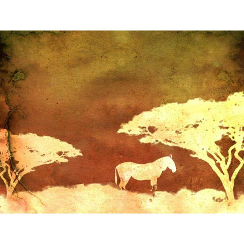 Safari Sunrise III Gold Ornate Wood Framed Art Print with Double Matting by Ilosky, Pam