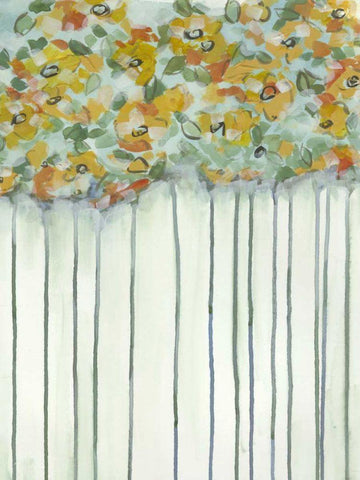 Lisas Garden II White Modern Wood Framed Art Print with Double Matting by McMullen, Charles