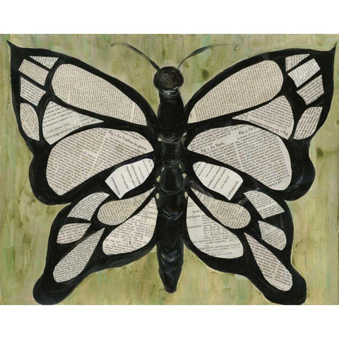 Butterfly Text Gold Ornate Wood Framed Art Print with Double Matting by Choate, Lisa