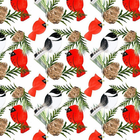 Folk Snowman Forest Collection H Gold Ornate Wood Framed Art Print with Double Matting by Parker, Jennifer Paxton