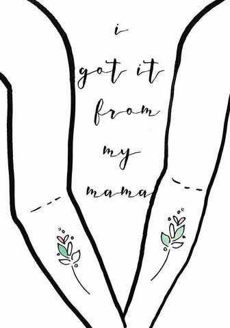 Got It From My Mama Collection B White Modern Wood Framed Art Print with Double Matting by Sizemore, Natalie