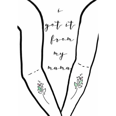 Got It From My Mama Collection B Black Modern Wood Framed Art Print by Sizemore, Natalie