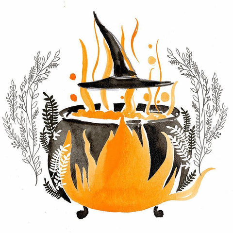 Witchy Mischief Collection C Black Ornate Wood Framed Art Print with Double Matting by Parker, Jennifer Paxton