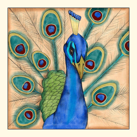 Eccentric Bird I White Modern Wood Framed Art Print by Goldberger, Jennifer