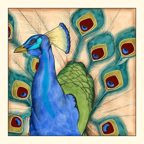 Eccentric Bird II Gold Ornate Wood Framed Art Print with Double Matting by Goldberger, Jennifer