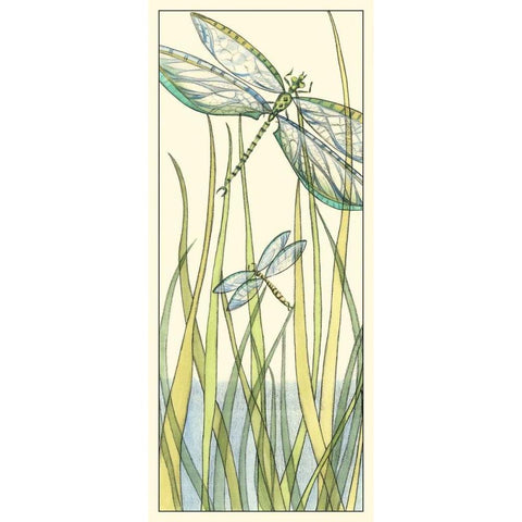 Gossamer Dragonflies II Black Modern Wood Framed Art Print with Double Matting by Zarris, Chariklia