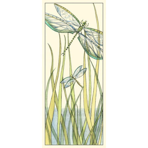 Gossamer Dragonflies II White Modern Wood Framed Art Print by Zarris, Chariklia