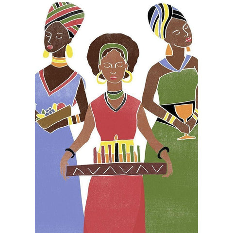 Kwanzaa Celebration Collection B Black Modern Wood Framed Art Print with Double Matting by Vess, June Erica