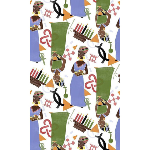 Kwanzaa Celebration Collection E White Modern Wood Framed Art Print by Vess, June Erica