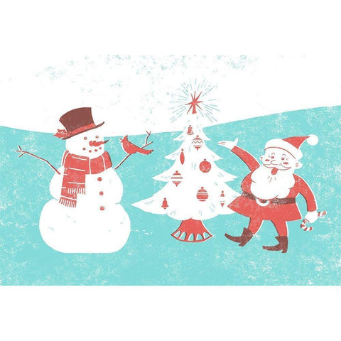 Mid-Century Christmas Collection A White Modern Wood Framed Art Print by Green, Jacob
