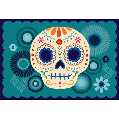 Calaveras Collection A White Modern Wood Framed Art Print by Barnes, Victoria