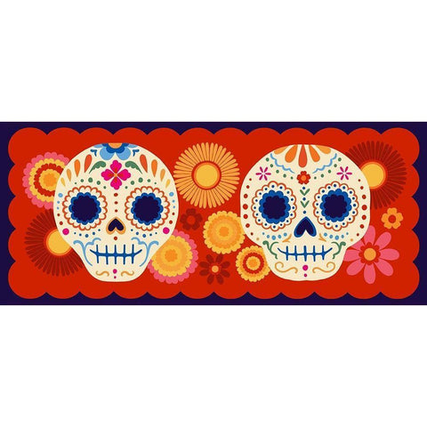 Calaveras Collection D Black Modern Wood Framed Art Print with Double Matting by Barnes, Victoria