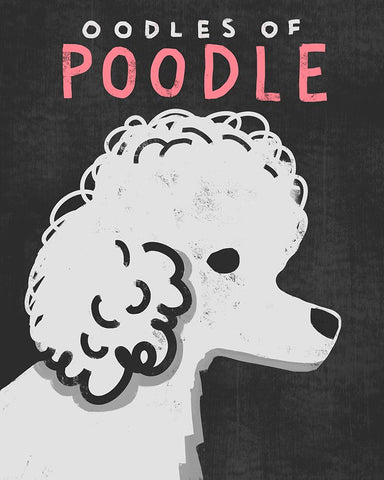 Oodles Of Poodle Black Modern Wood Framed Art Print by Inner Circle