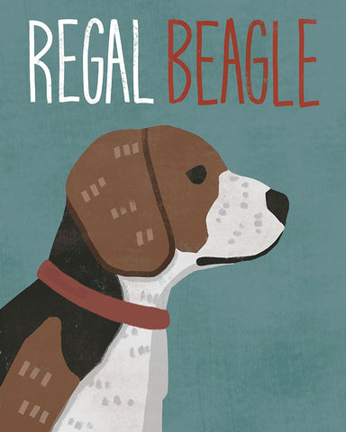 Regal Beagle White Modern Wood Framed Art Print with Double Matting by Inner Circle
