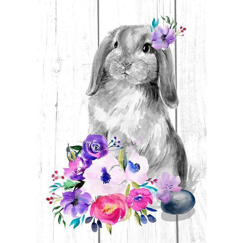 Bright Easter Bouquet Collection B Black Modern Wood Framed Art Print with Double Matting by Parker, Jennifer Paxton