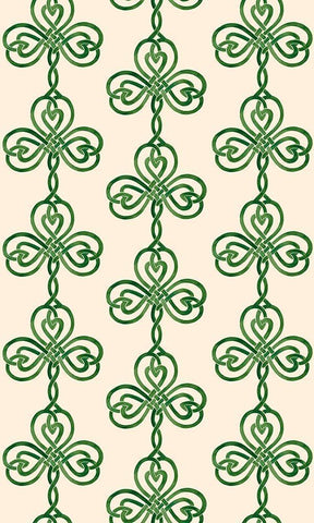 Gilded Shamrock Collection E White Modern Wood Framed Art Print with Double Matting by Borges, Victoria