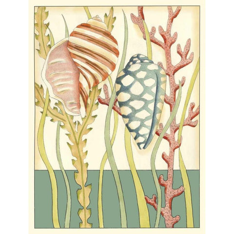 Shell Season II White Modern Wood Framed Art Print by Zarris, Chariklia