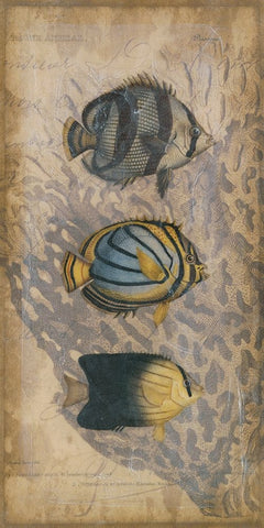 Ocean Trilogy I White Modern Wood Framed Art Print with Double Matting by Vision Studio