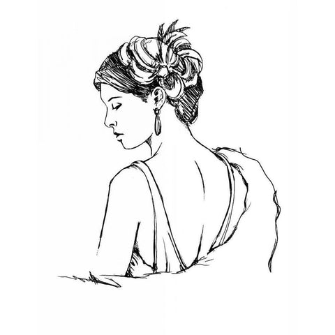 Elegant Fashion Study IV White Modern Wood Framed Art Print by Harper, Ethan