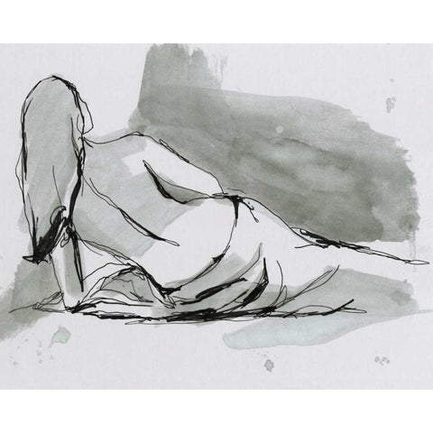 Draped Nude I Black Modern Wood Framed Art Print by Harper, Ethan