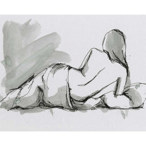 Draped Nude II White Modern Wood Framed Art Print by Harper, Ethan