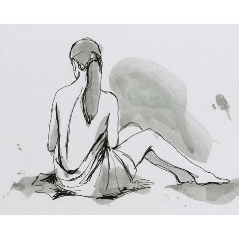 Draped Nude III Black Modern Wood Framed Art Print by Harper, Ethan