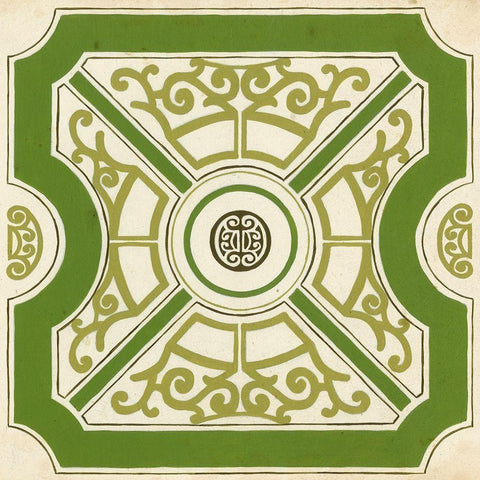 Garden Motif I Black Ornate Wood Framed Art Print with Double Matting by Vess, June Erica