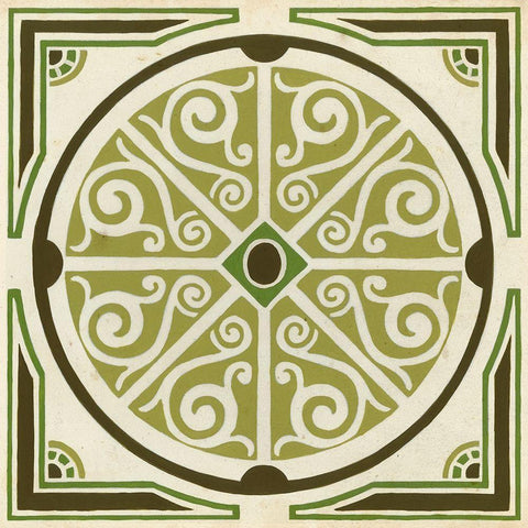 Garden Motif II Black Modern Wood Framed Art Print with Double Matting by Vess, June Erica