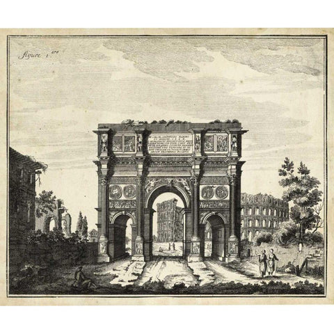 Constantines Arch Black Modern Wood Framed Art Print by Unknown