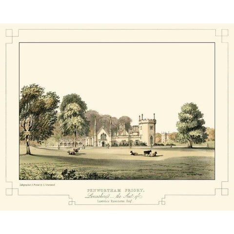 Lancashire Castles III Black Modern Wood Framed Art Print with Double Matting by Greenwood, C.J.