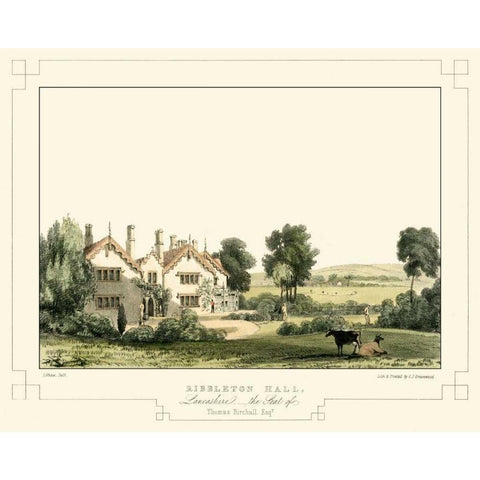 Lancashire Castles IV Gold Ornate Wood Framed Art Print with Double Matting by Greenwood, C.J.