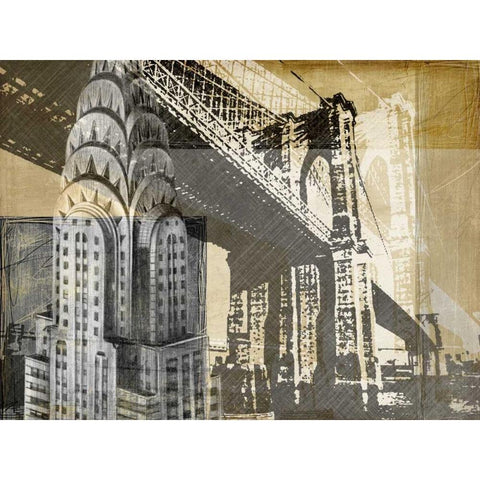 Metropolitan Collage I White Modern Wood Framed Art Print by Harper, Ethan