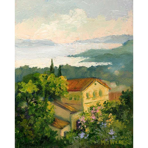 View to the Sea Gold Ornate Wood Framed Art Print with Double Matting by Weber, Mary Jean