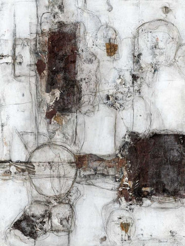 Metaphysical I White Modern Wood Framed Art Print with Double Matting by Crawford, Beverly